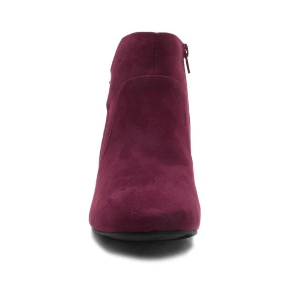 Wine block heel buckle bootie - Picture 6 of 7