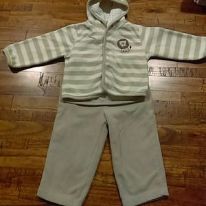 Carter's 12mo fleece button up outfit