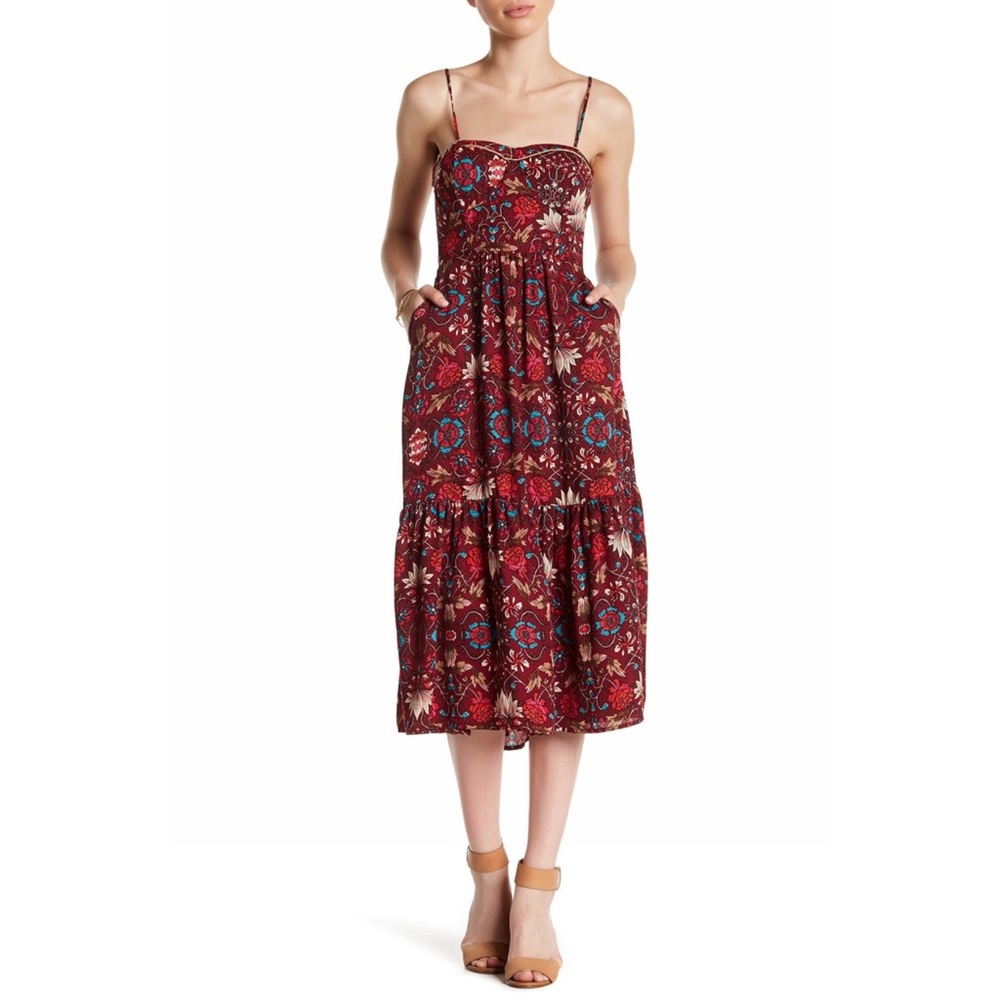 LIVING DOLL Floral Midi Dress