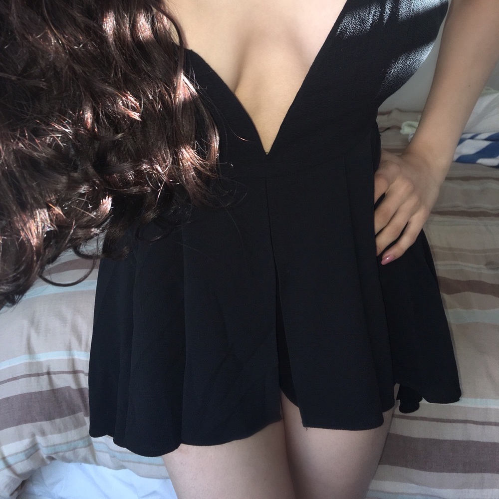 Mini front, midi back strappy romper/dress