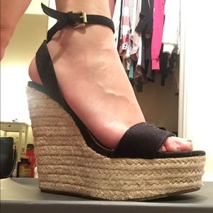 Forever 21 black espadrille wedges