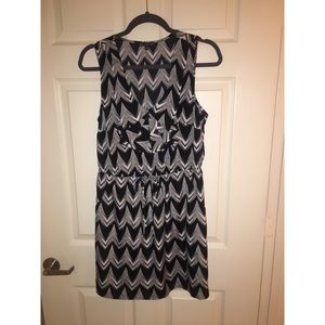 Chevron doodle print dress