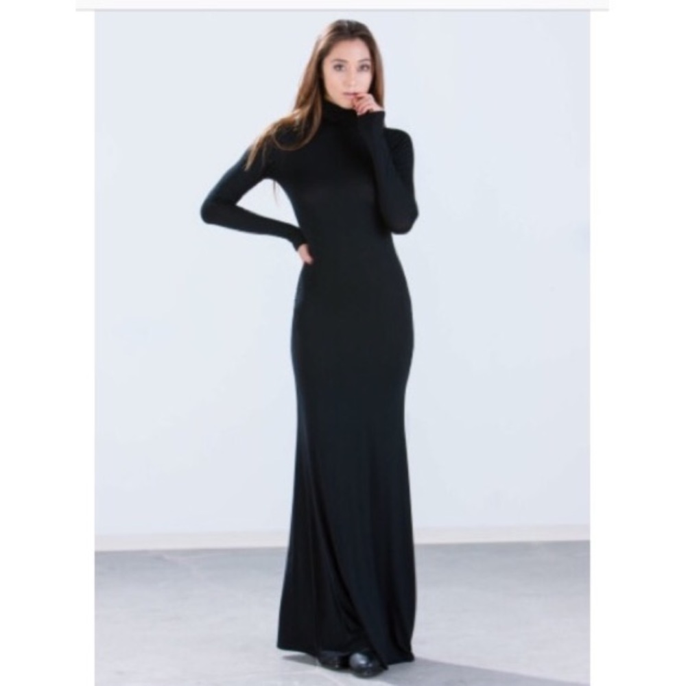 SOLD Black Maxi Long Sleeve Dress