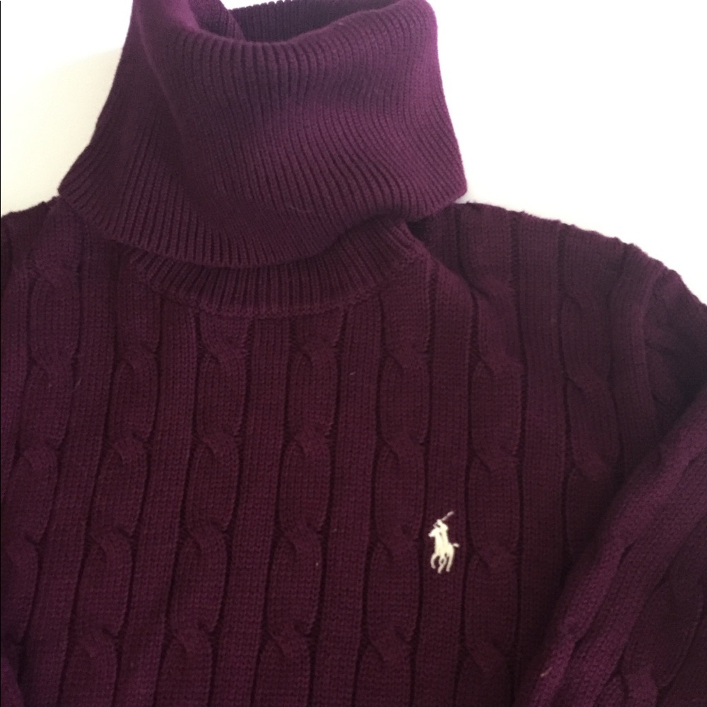 Ralph Lauren Sport Cable Long Sweater NWOT PURPLE