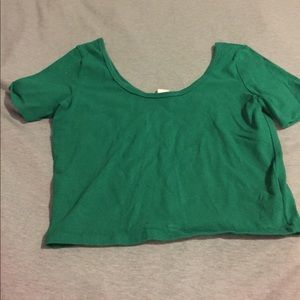 Green stretchy crop top