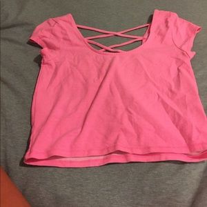 Bright pink crop top