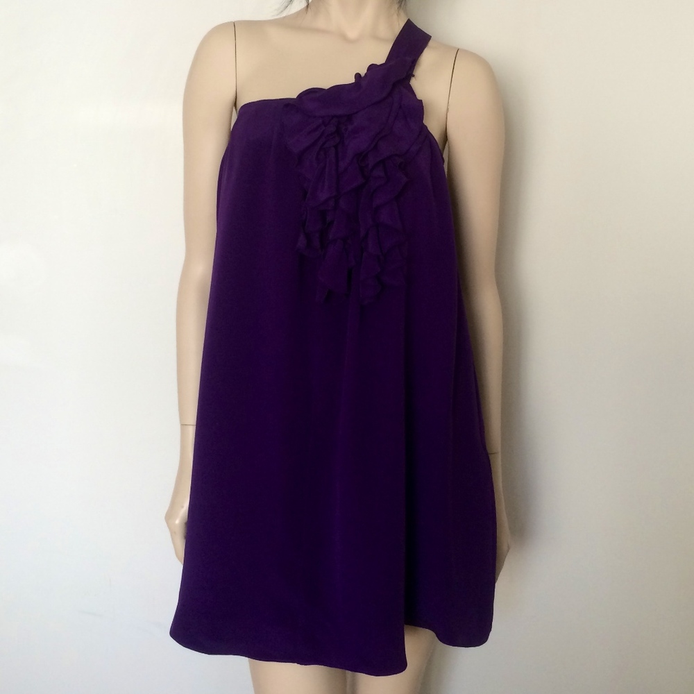 Dolce Vita Asymmetrical Purple Ruffle Tent Dress