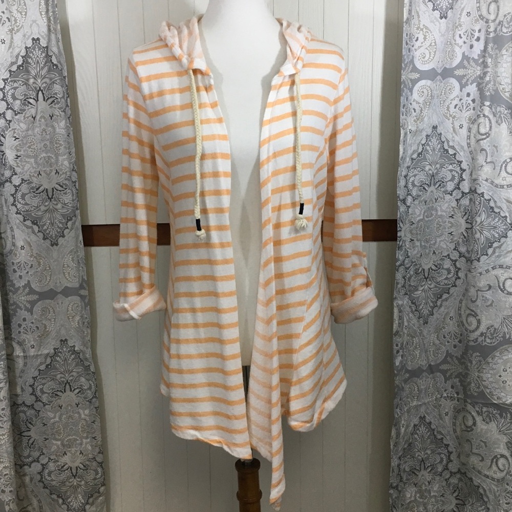 Peach striped cover-up.