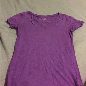 Solid purple v-neck shirt