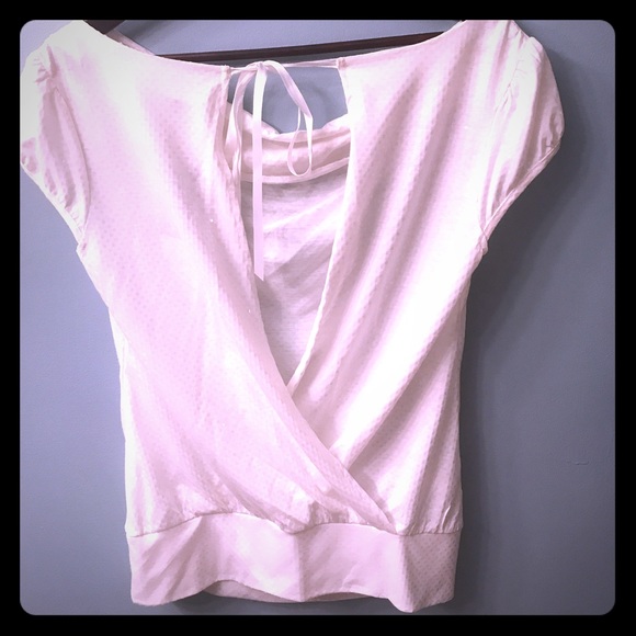 NWT GORGEOUS Express scoop neck white shimmer top - Picture 5 of 8