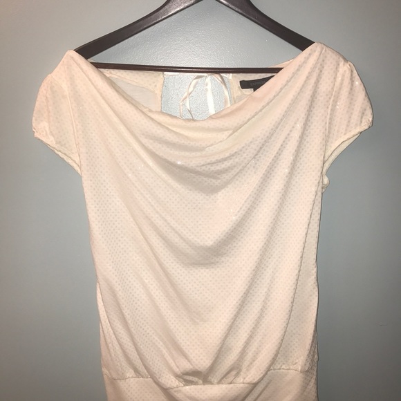NWT GORGEOUS Express scoop neck white shimmer top - Picture 4 of 8