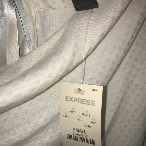 NWT GORGEOUS Express scoop neck white shimmer top - Picture 8 of 8
