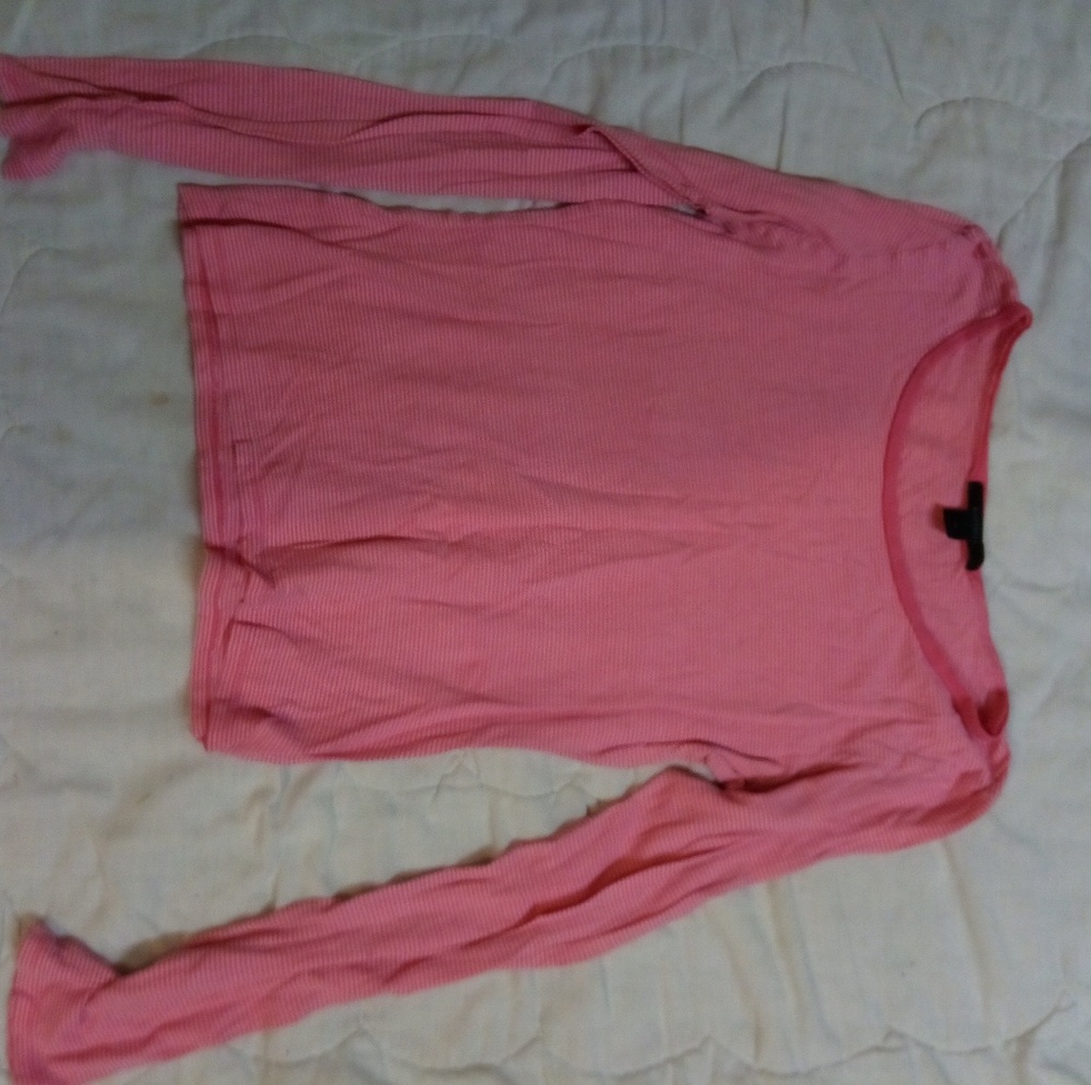 Express pink stripped long sleeve shirt