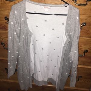 Gray polka dot cardigan