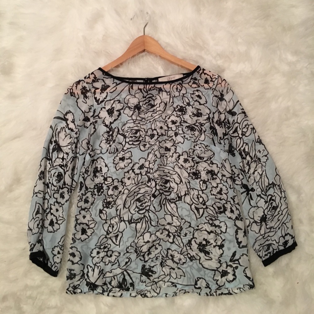 Blue floral blouse
