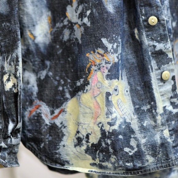 Distressed Denim Shirt Jacket - Picture 3 of 6