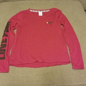 Pink love sleeve shirt