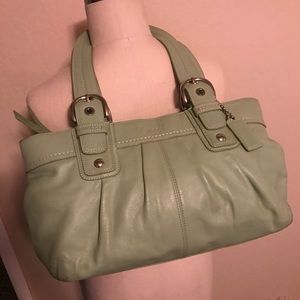 Beautiful light mint green Coach shoulder bag