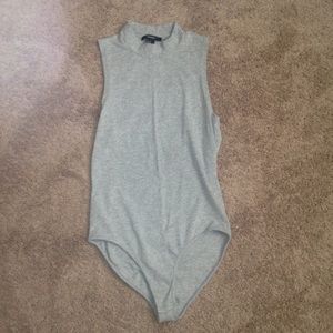 Forever 21 Mock Turtleneck Sleeveless Gray Bodsuit