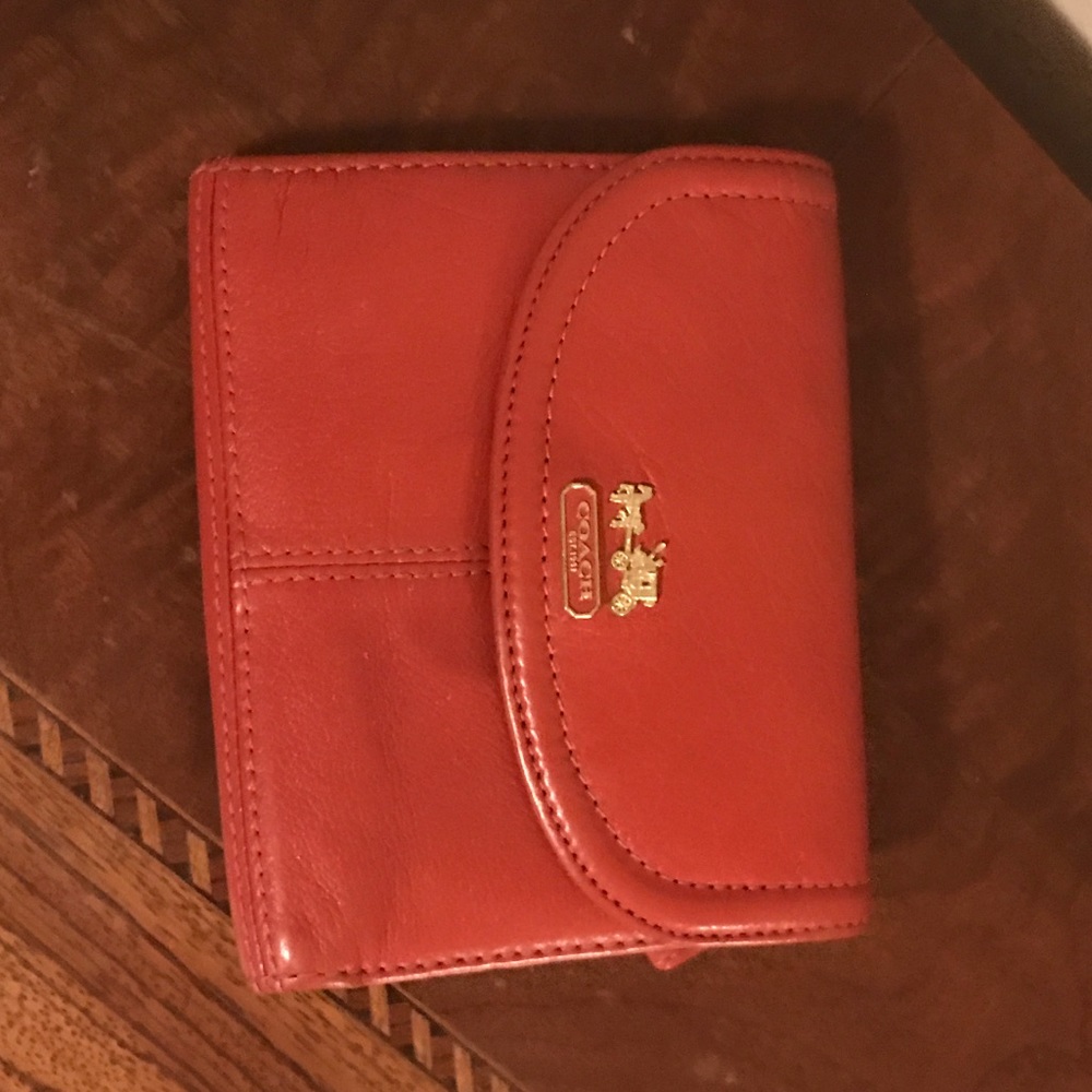 Beautiful burnt orangey red Coach wallet