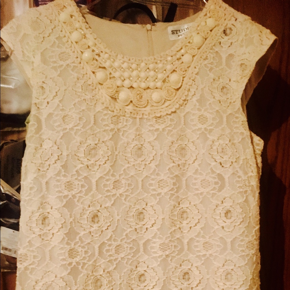 Studio 1 Embellished Cream Dress