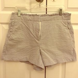 J. Crew Seersucker Blue/White Shorts