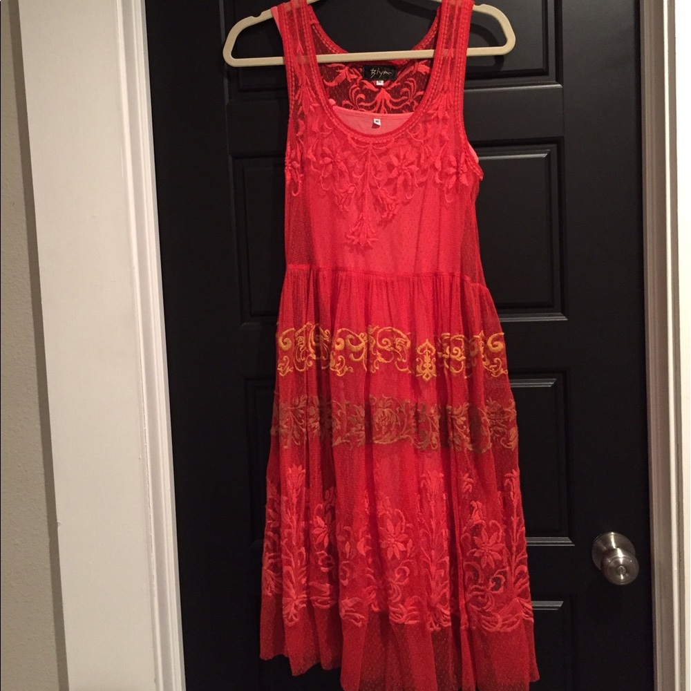 Biya, embroidered dress with matching slip. 👗