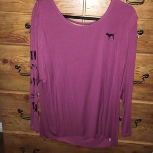 PINK open back super soft long sleeve