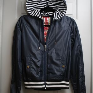 L.A.M.B. Navy Striped Windbreaker Hoodie