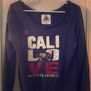 Off the shoulder California Sweatshirt. Small.