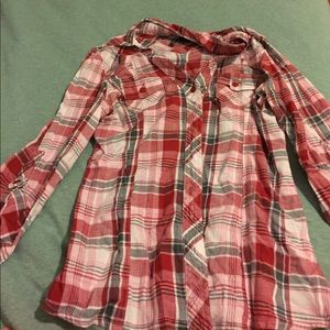 Semi-fitted flannel shirt