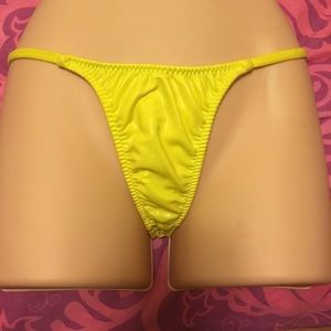 Neon yellow Vinyl thong