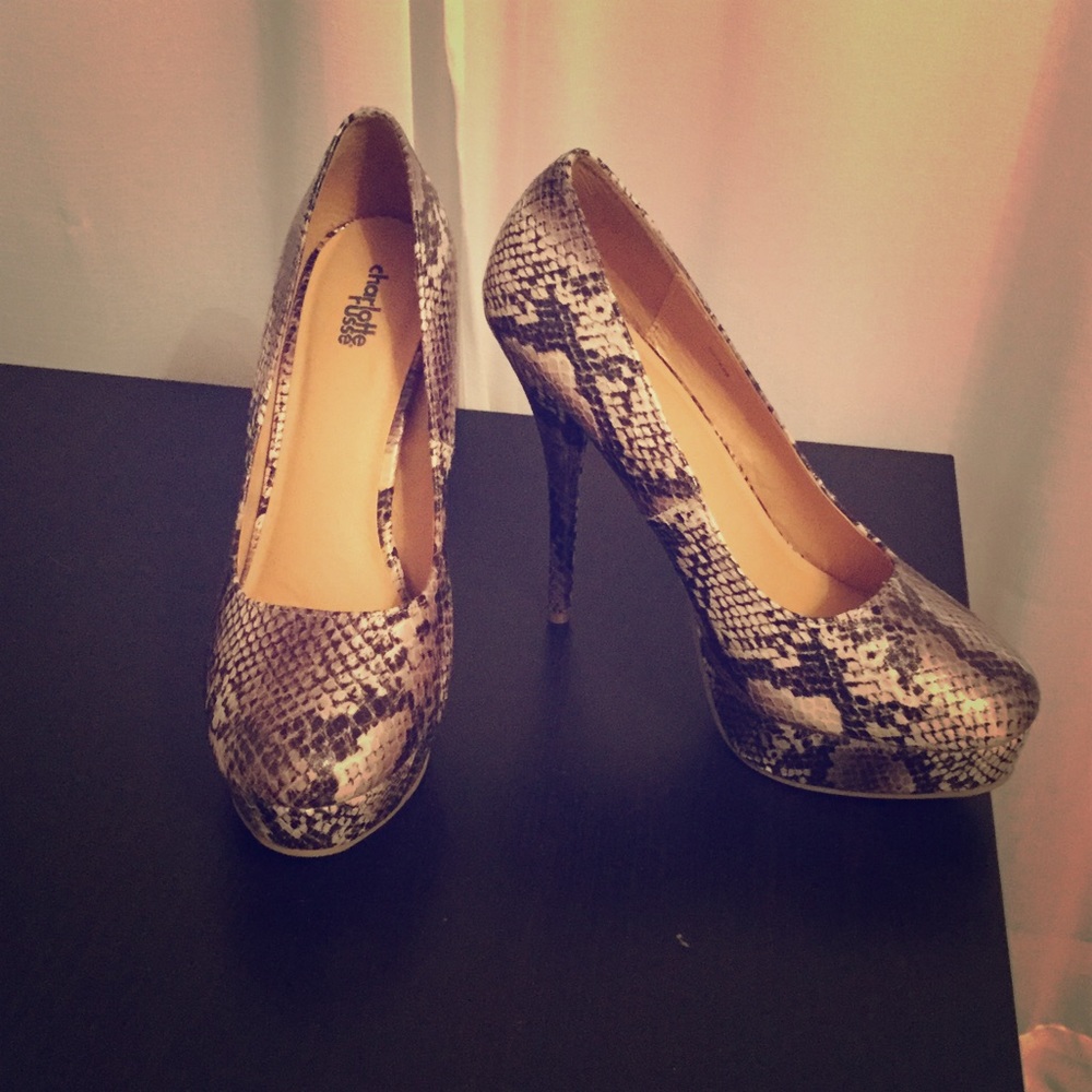 Sassy sexy sky high snakeskin heels