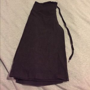 Black long, fitted shorts