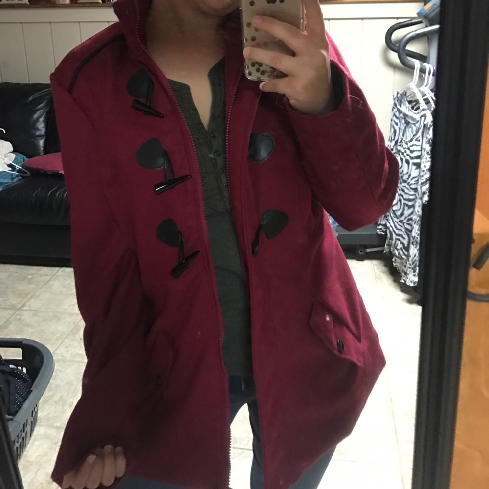 Brand new without tags red pea coat