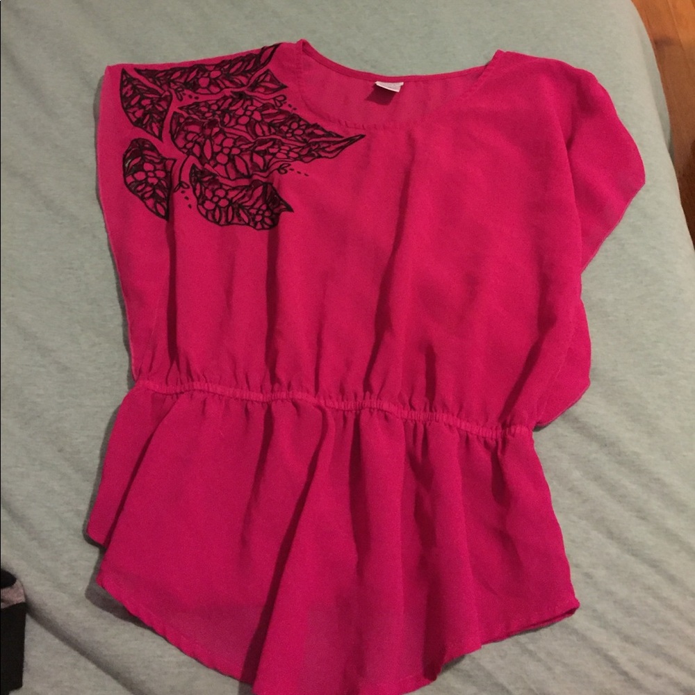 Sheer pink dress shirt