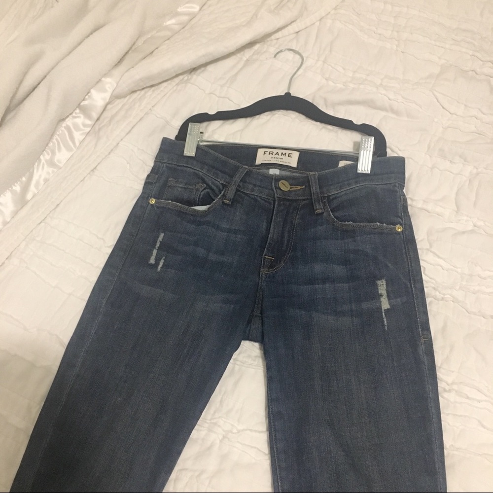 Frame Cropped Ripped Denim size 24