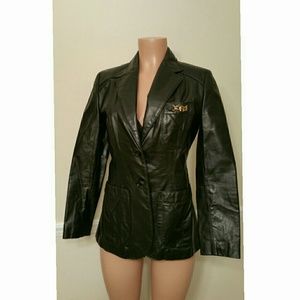 Vintage Etienne Aigner Leather Blazer