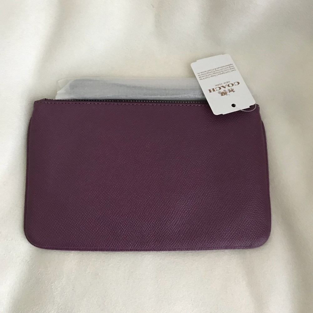 Coach Purple Crossgrain Leather Clutch - Picture 6 of 8