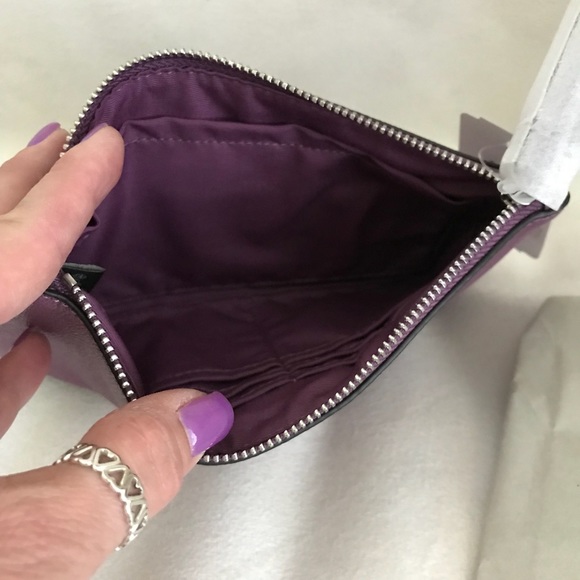Coach Purple Crossgrain Leather Clutch - Picture 3 of 8