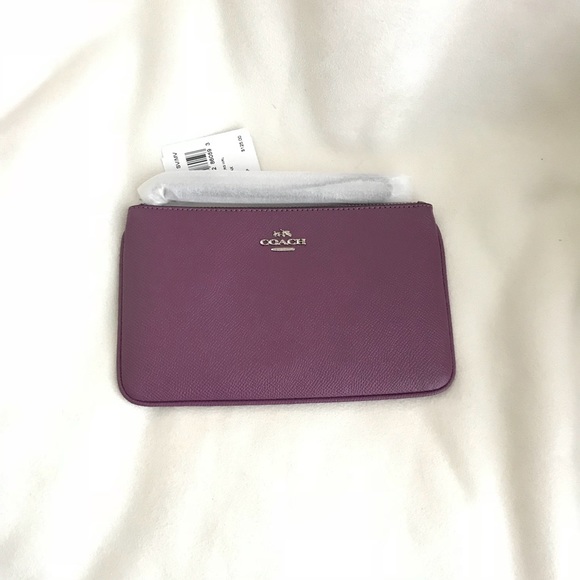 Coach Purple Crossgrain Leather Clutch - Picture 8 of 8