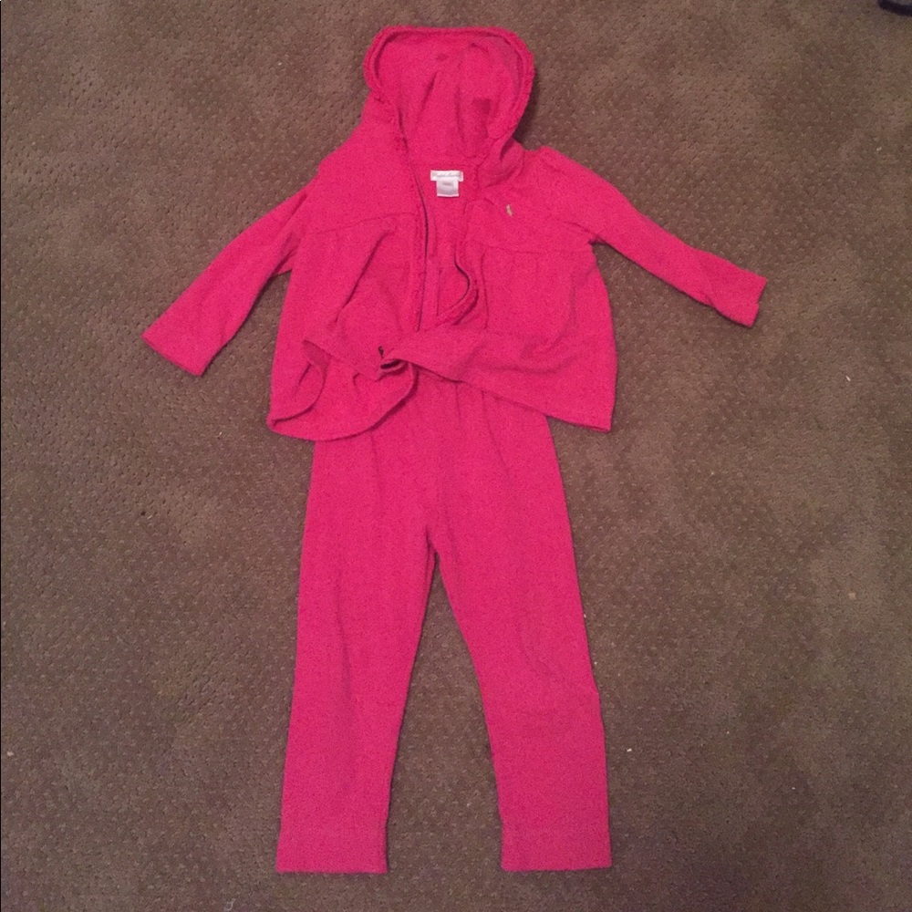 Hot pink Ralph Lauren Girls track suit