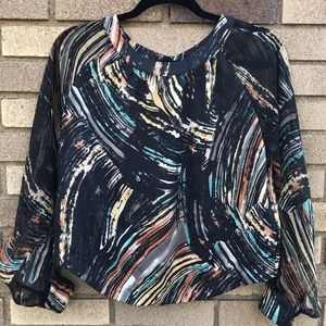 Miss Me Couture Open Back Patterned Blouse