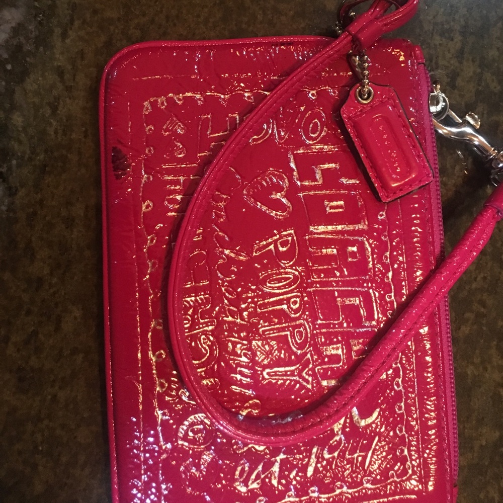 Coach pink Wristlet