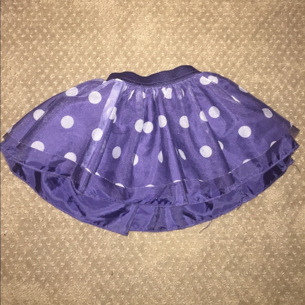 Blue and white polka dot tutu skirt