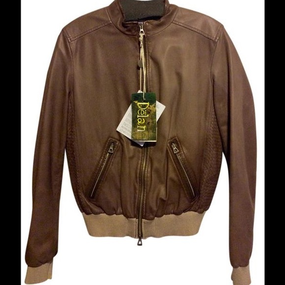 Delan Caramel Leather Bomber - Picture 2 of 8