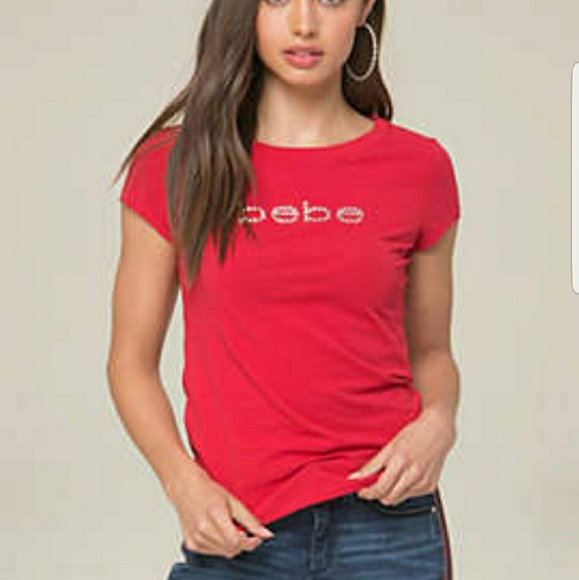 Bebe Tops Bebe Logo Rhinestone Swazorsk Crystals Poshmark