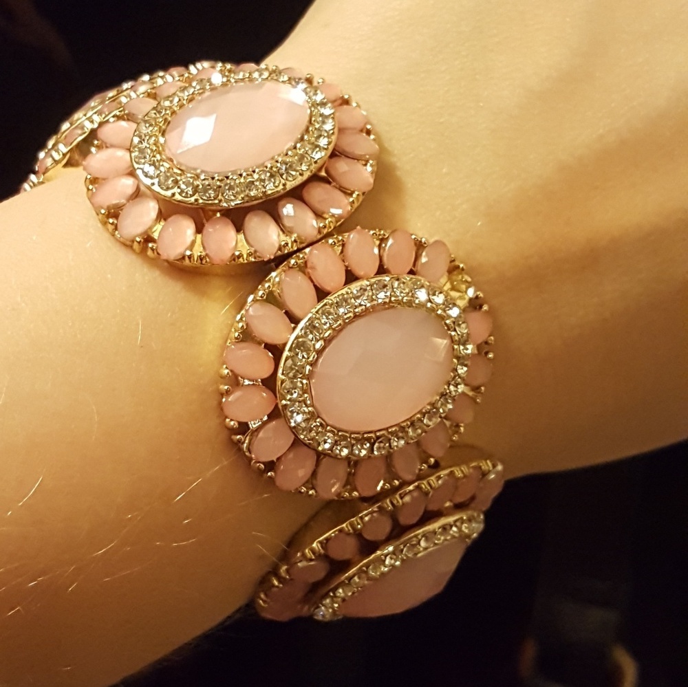 Pink floral bracelet