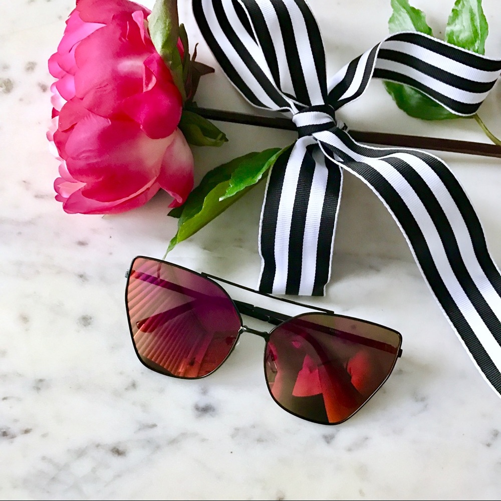 Fuchsia Mirrored Sunglasses - Picture 3 of 5