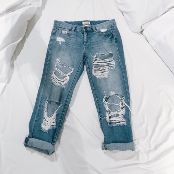 SOLD // Distressed Boyfriend Jeans - Picture 2 of 4